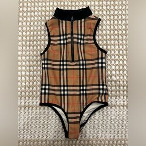 BURBERRY Girls Check One-Piece Swimsuit